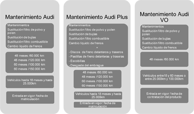 Modalidades de mantenimiento | Audi barato