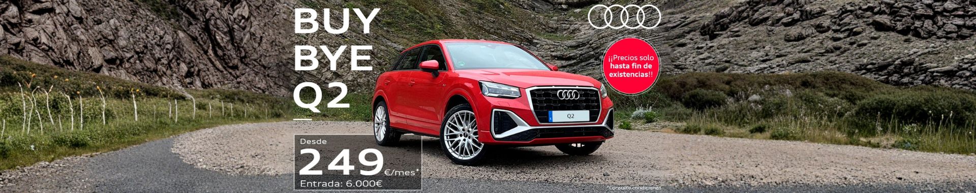 Audi Q2 rojo en oferta desde 249 euros mensuales