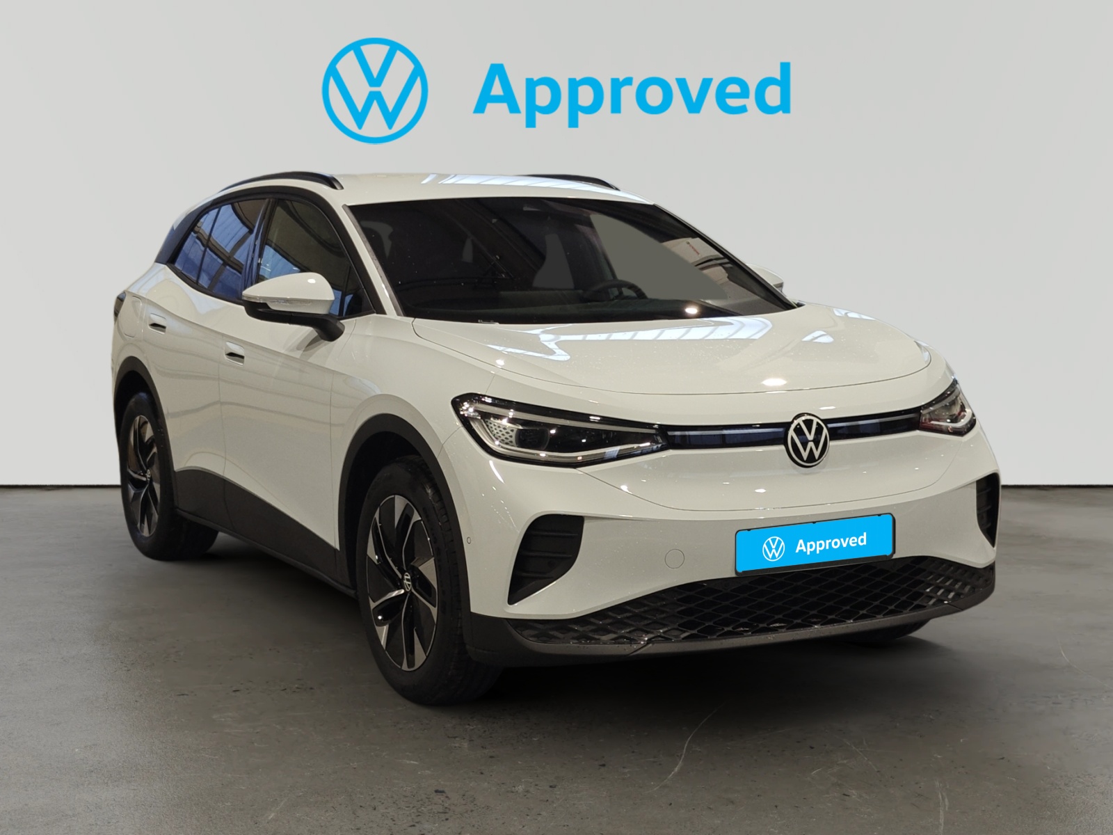 Volkswagen ID.4 eléctrico blanco de perfil con logo Approved