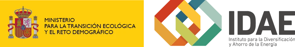 Logotipos Ministerio para la Transición Ecológica y el Reto Demográfico e IDAE
